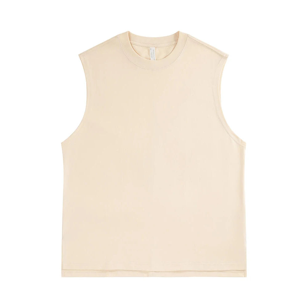 Hot Selling Rightdo Premium Quality 100% Cotton Plus Size Oversized 240GSM Combed High Street Sleeveless T Shirts Sports Tanktop