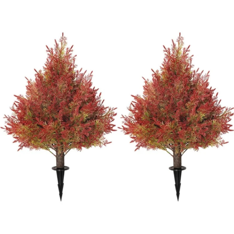 Artificial Topiary Trees with Ground Spike Faux Shrubs Plant Artificial Bushes for Indoor Outdoor Front Porch Garden Decoration