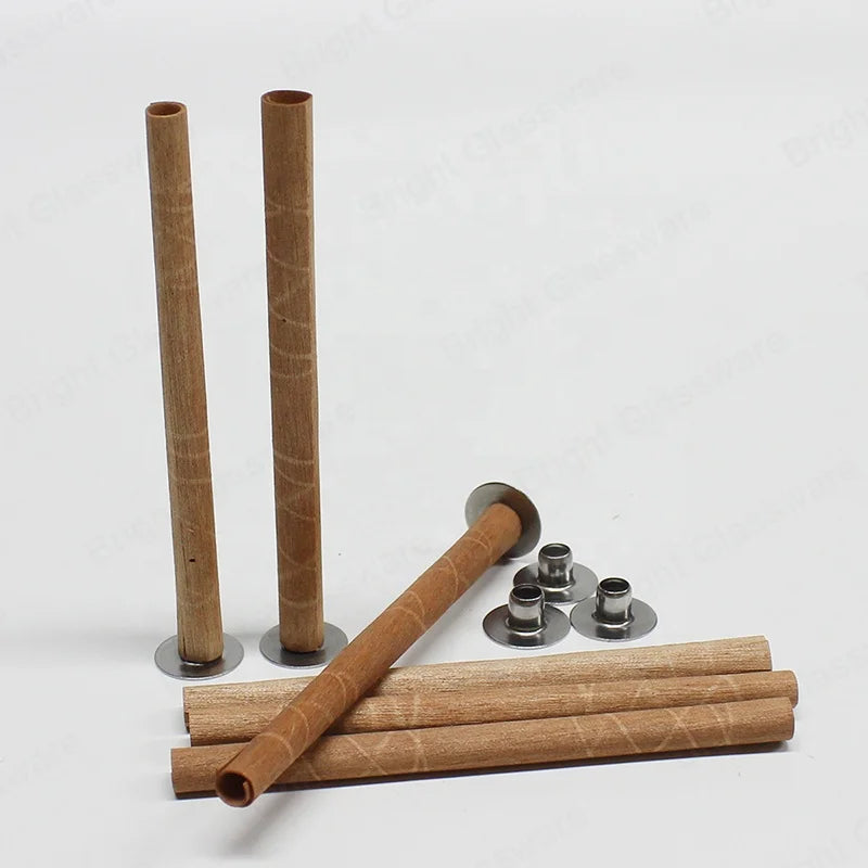 Wholesale Fast Delivery Custom Logo Natural Smokeless Wood Wick Candle with Iron Stander