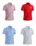 Customizable Men's Golf for Polo Shirt Summer Short-Sleeved T-Shirt with Elastic Lapel Solid Pattern and Customizable Logo