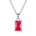 Merryshine Lucky S925 Sterling Silver Dainty Opal Gemstone Birthstone Versatile Multi Color Colorful Zircon Necklace for Women