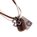 European and American Fashion Men's Jewelry Metal Pendants String Cross Alloy Engrave Pendant Necklace for Men Vintage Necklace