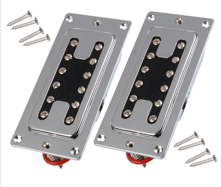 Double Coil Humbucker Pickup Set for Les Paul Electric Guitar Parts Silver with Frame