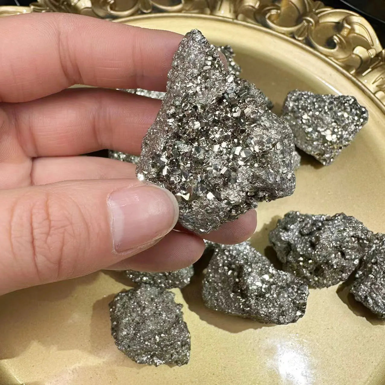 Natural Crystal Rough Stone Pyrite Cluster Rough Stone Raw Pyrite Specimen  for Healing  _XCG