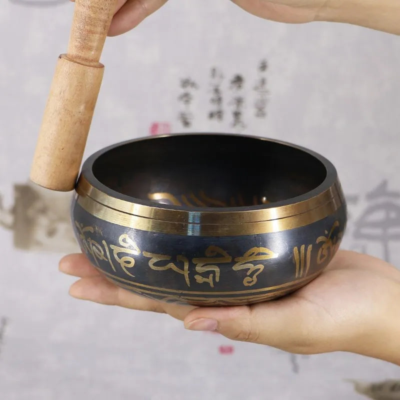 Wholesale Nepal Buddha Sound Bowl Tibetan Buddhist Chanting Bowl Yoga Meditation Meditation Bronze Bowl