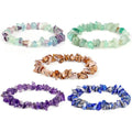 Colorful Natural Fluorite Aventurine Gemstone Bracelet Elastic Healing Gravel Crystal Wrap Bracelet Fashionable Chip Bracelet