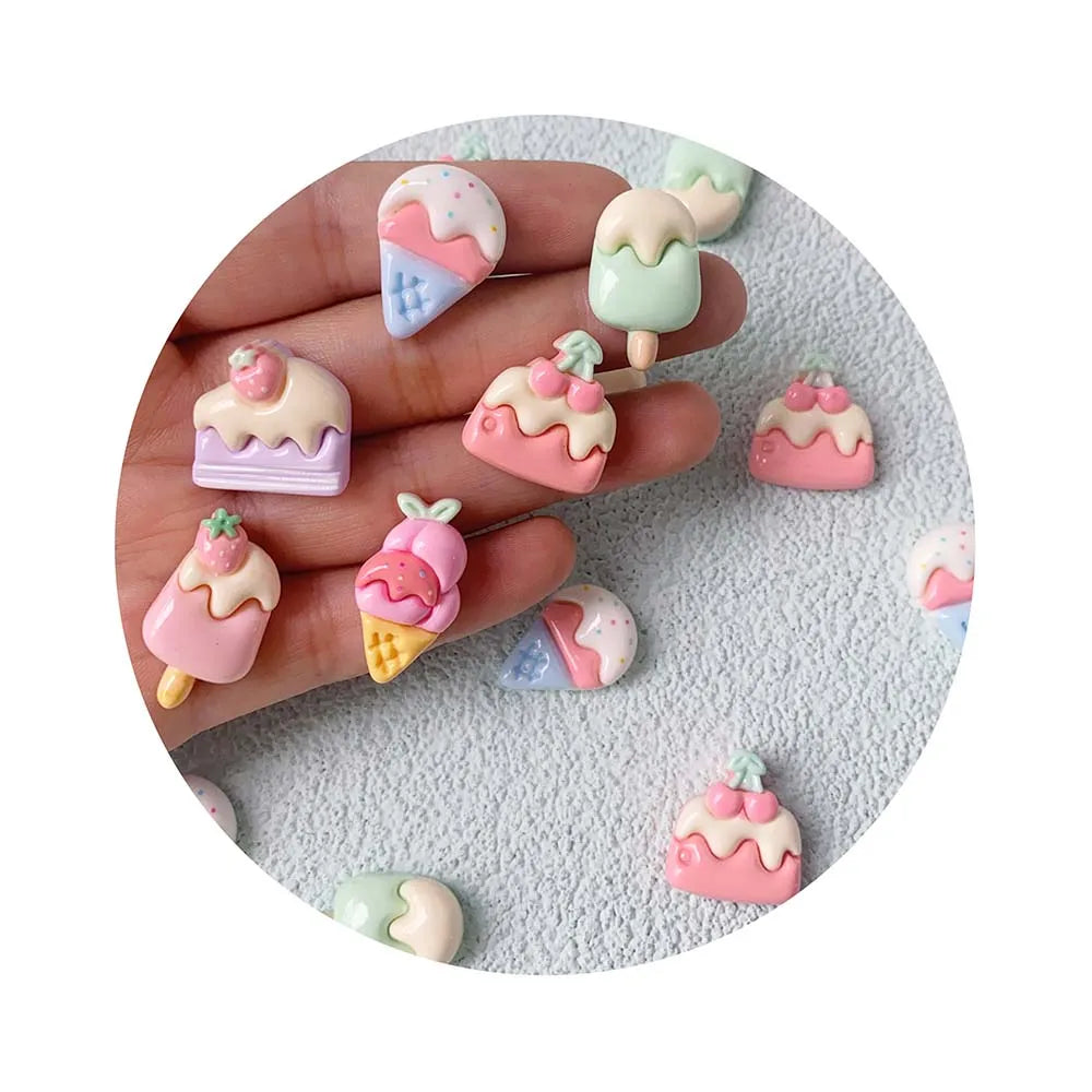 Cream Ice Cake Resin Beads for Home Decor Crafting Kids' Art Projects Wedding Decorations School Toys Slime DIY Kids