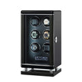 Embers Luxury Wooden Rectangle Watch Winder 6-Slot Storage Box with Fingerprint Lock Ambient Light Durable & Dustproof