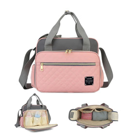 Wholesale Large Capacity Durable Waterproof Oxford Zipper Multi-function Trendy Solid Nappy Tote Bag Customizable Logo Babies