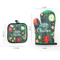 2pc/set Kitchen Anti-Hot Merry Christmas Microwave Glove Potholder Mitts for BBQ Insulation Hot Oven Mitts Baking Pot Holders