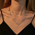 Gold Pendant Necklace Gold Plated Moon Star Pendant Necklace Simple Necklaces Everyday Jewelry for Women