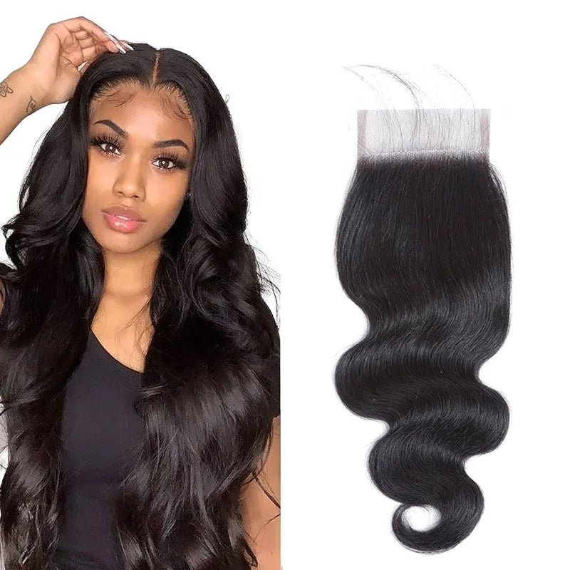 Top Quality HD Transparent Lace Hot Sale Swiss HD Virgin 100% Human Hair Lace Closure Frontal with Baby Hair 4x4 5x5 6x6 7x7