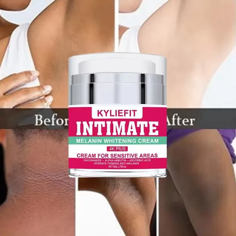 Private Label Whitening Cream with Vitamin B5 & Kojic Acid for Intimate Underarms & Bikini Areas-Remove Dark Spots & Anti-Aging