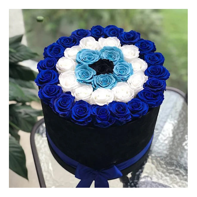 Wholesale Round Heart Floral Gift Box  Preserved Real Rose Arrangement Eternal Roses Velvet Floral Boxes for Valeintes
