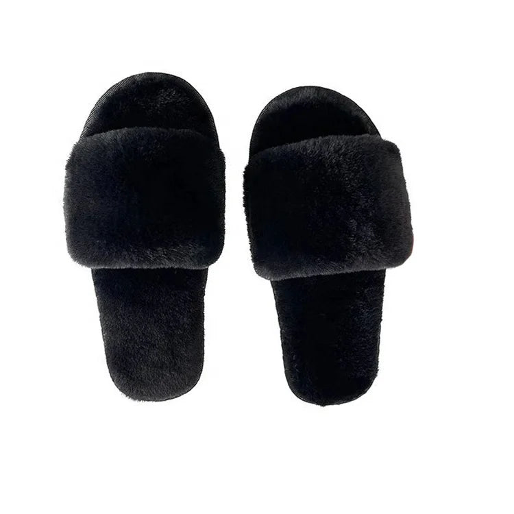 Winter Warm Indoor Slippers Fashion Soft Winter Warm Comfy Lamb Fur Fuzzy House Indoor Outdoor Slippers for Women Men