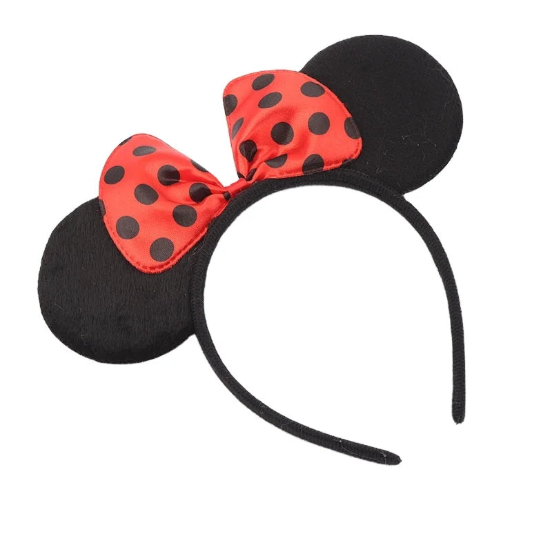 2023Happy Birthday Party Headwear Cartoon Mouse Earsbow Tiara Mickey Hair Band