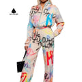 Green Dimple Oem Custom Unisex Women Fall Clothing Colored Zip-up Jacket and Trousers Set French Terry Cotton Sports Suit