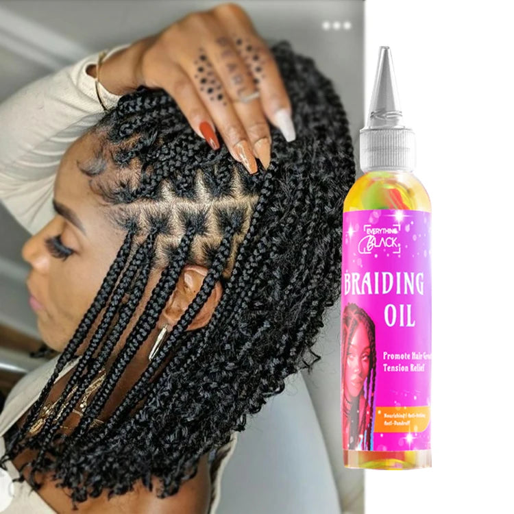 EVERYTHINGBLACK Private Label Add Shiny Prevent Hair Loss Dread Loc Twist Braiding Hair Oil