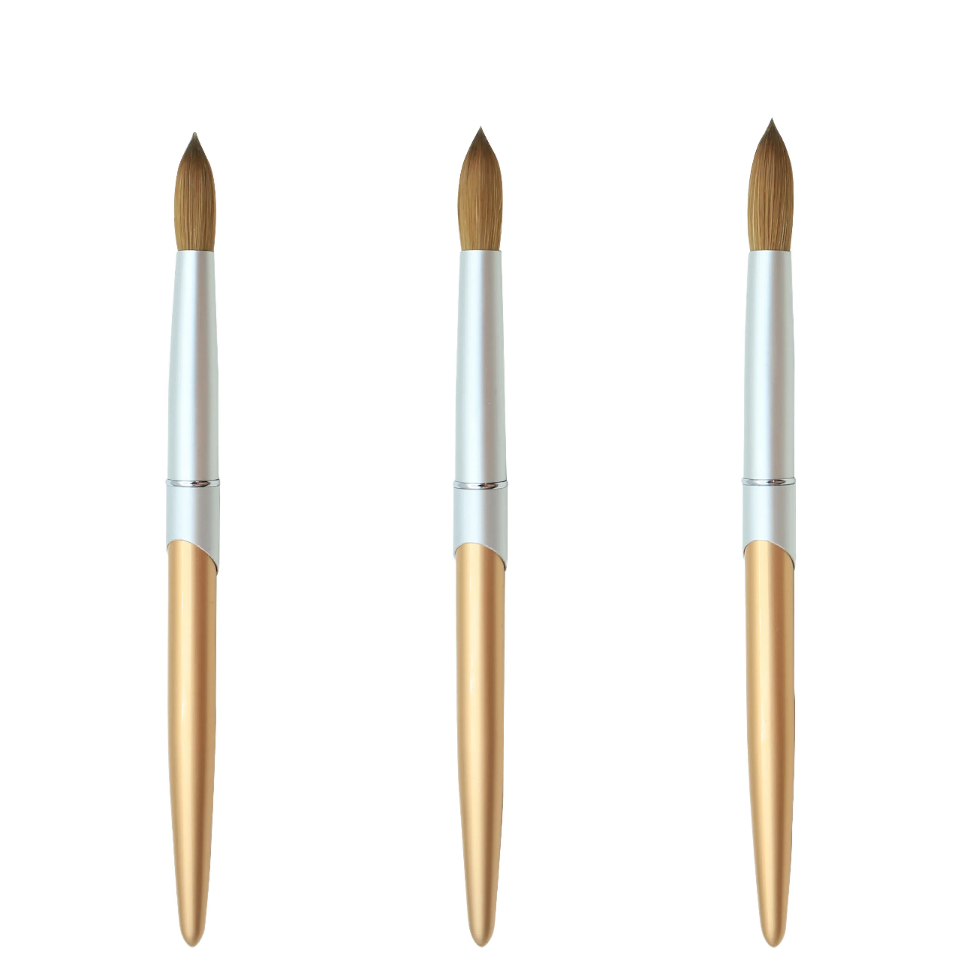 2025 Rose Gold Metal Handle Acrylic Nail Brush 100 Kolinsky Acrylic Nail Brush Kolinsky Kolinsky Brush for Acrylic Nails