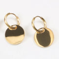 Fenny 18K Gold-plated Wholesale No Fade Geometric Shiny Smooth Slice Pendant Huggie Stainless Steel Earring for Women