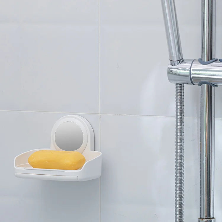 Powerful Vacuum Suction Cup Wall Mounted Soap Holder Adhesive Suction Cups Shower Plastic Soap Holder Bathroom