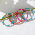 Go2boho 4PCS Boho Handmade Jewelry Stackable Dainty Colorful Bead Stretch Rings for Women 2024 New Daily and Valentine's Gifts