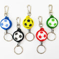 Hot Selling Creative Football Design Durable Plastic Easy Pull Yoyo Keychain Custom Logo Retractable Badge Reel with Accessories