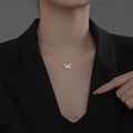 Hainon S925 Sterling Silver Butterfly Temperament Versatile Pendant Necklace Ladies Fashion Decorative Jewelry
