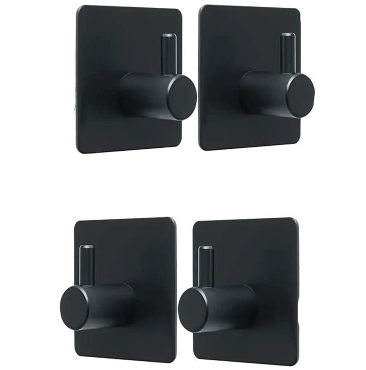 Black Single Towel Hooks Rust Proof Stainless Steel Heavy Duty Clothes Coat Robe Holders Wall Mounted Hooks