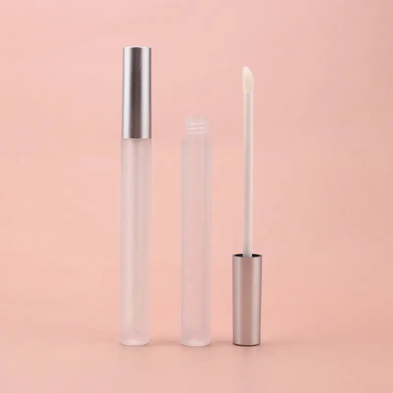 Hot Sale Matte Silver Lip Gloss Containers New Long Slim Empty Lip Gloss Tubes 3ML Plastic Packaging for Cosmetics for Lipstick