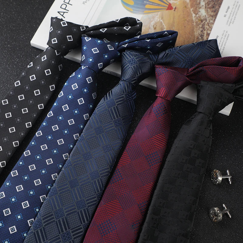 Men's Woven Strip Flower Neck Ties for Men Necktie Slim Skinny Cravate Narrow Flower Neckties Corbatas Brand New Microfiber
