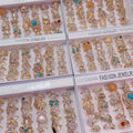 24K Gold Plated Color Zircon Ring with Exaggerated Retro Design Sparkling Diamonds Turquoise Jewelry Ring Wholesale NJ2106236