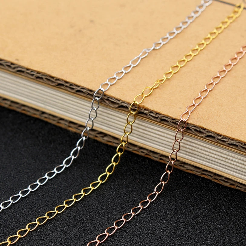 Wholesale Bulk S925 Sterling Silver Extension Big Chain Plated Gold White Gold Jewelry DIY Accessories Findings Components MegaBDM