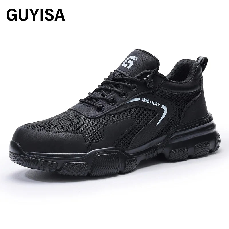 GUYISA New Black EVA Sole Insulating 10KV Anti - Smashing Anti - Piercing Safety Shoes