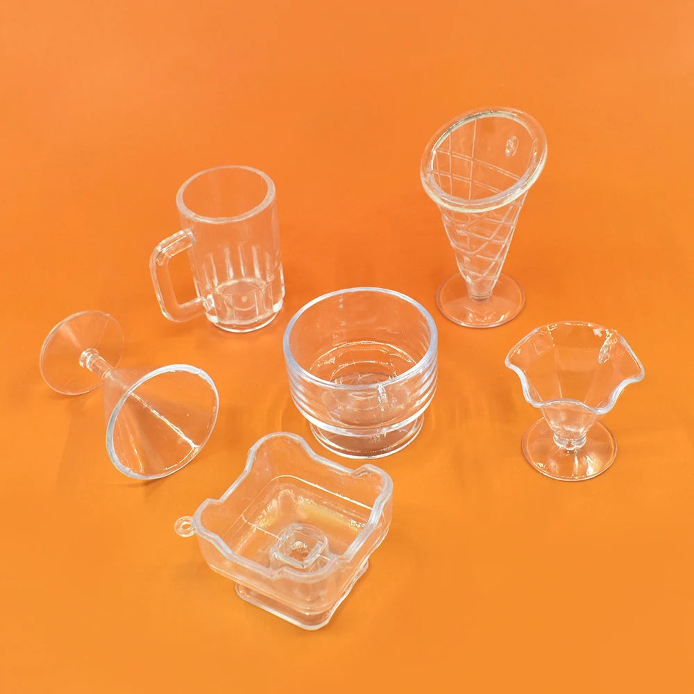 Miniature Drink Bottle Simulation Ice Cream Plastic Cup for DIY Artificial Foods Handicraft Materials