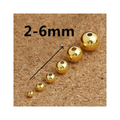 GP Round Spacer Beads S925 Silver Gold Plated 2mm-6mm Balls Round Beads Seamless Permanent Jewelry Chains Making Wholesale