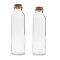 Wholesale 350ml 500ml clear Empty Beverage Bottle Juice Glass Bottle with Cork Lid