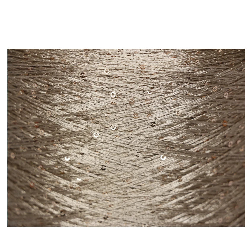 Wholesale Angjia AJ Model 100% Polyester Strong Giant Fancy Yarn with Customizable Sequins and Various Colors for Hand Knitting