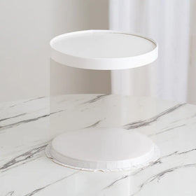 Clear Round 10 Inch Plastic Container PET Transparent Border White Paper Lid Cake Box for 6/7/8/9 Inch Cakes