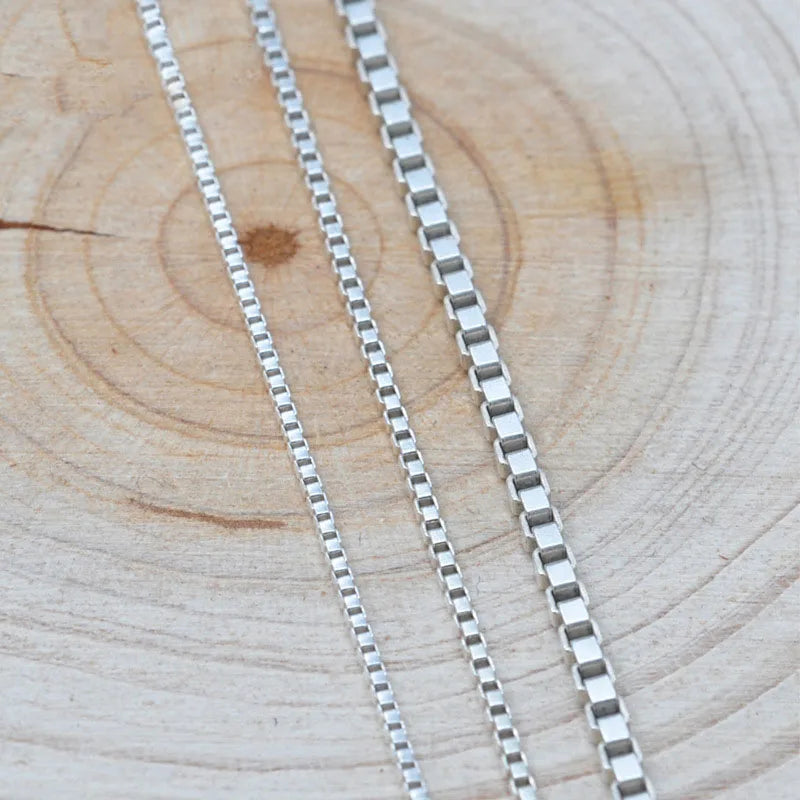 Fashion Box Chain Accessories Wholesale 925 Sterling Silver Box Chain for Bracelet/Necklace Making