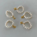 Baroque Beaded Rings Natural Freshwater Pearl 14k Gold Filled Initial Letter Fine Jewelry Elastic Ring