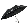 OVIDA Semi-Automatic Folding Umbrella Modern Travel Use Pongee Fabric Light Reflected Piping Plastic Handle Customised Umbrella