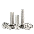 Black Zinc Plated Hex Socket Pan Head Combination Screw Sems Bolts With Flat Washer Spring Lock Washer Assembly
