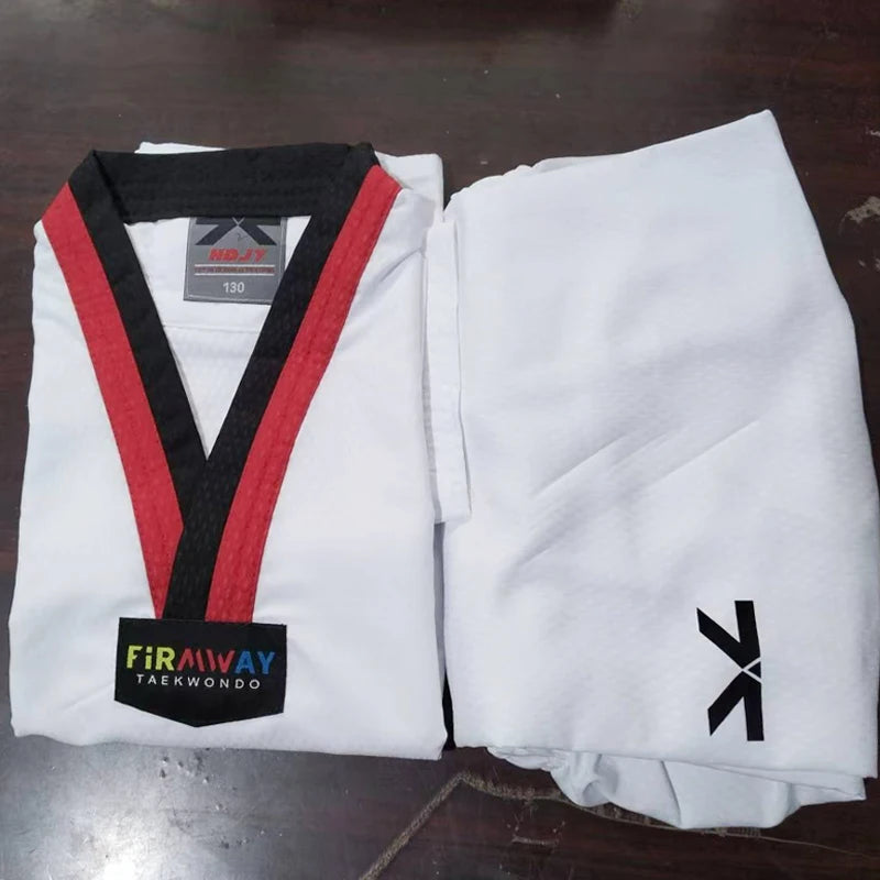 Wholesale Lightweight Cotton+Polyester Customized Logo Unisex Taekwondo Dobok Combat Uniforms for Kids Martial Arts Wear
