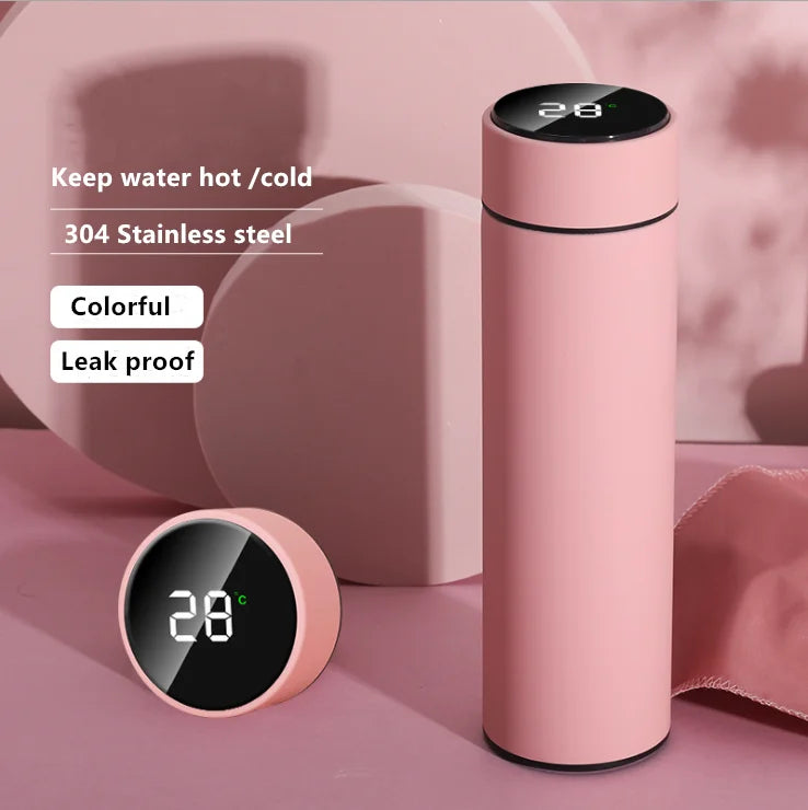 500ml Insulated Vacuum Intelligent Thermos Led Thermal Water Bottle Flask Cup Double Wall Touch Tumbler with Temperature Display