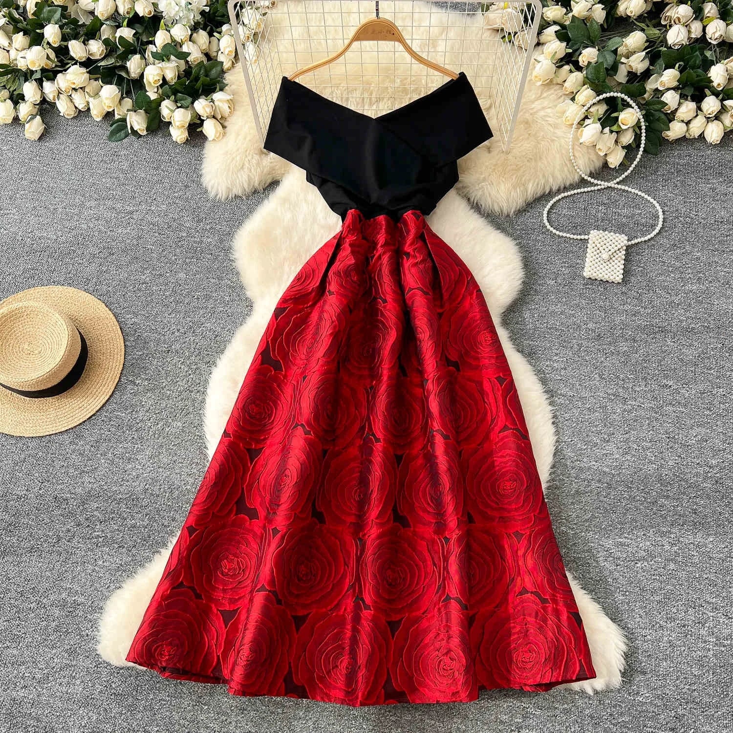 Women Sleeveless V-Neck Midi Dress Ladies Dresses