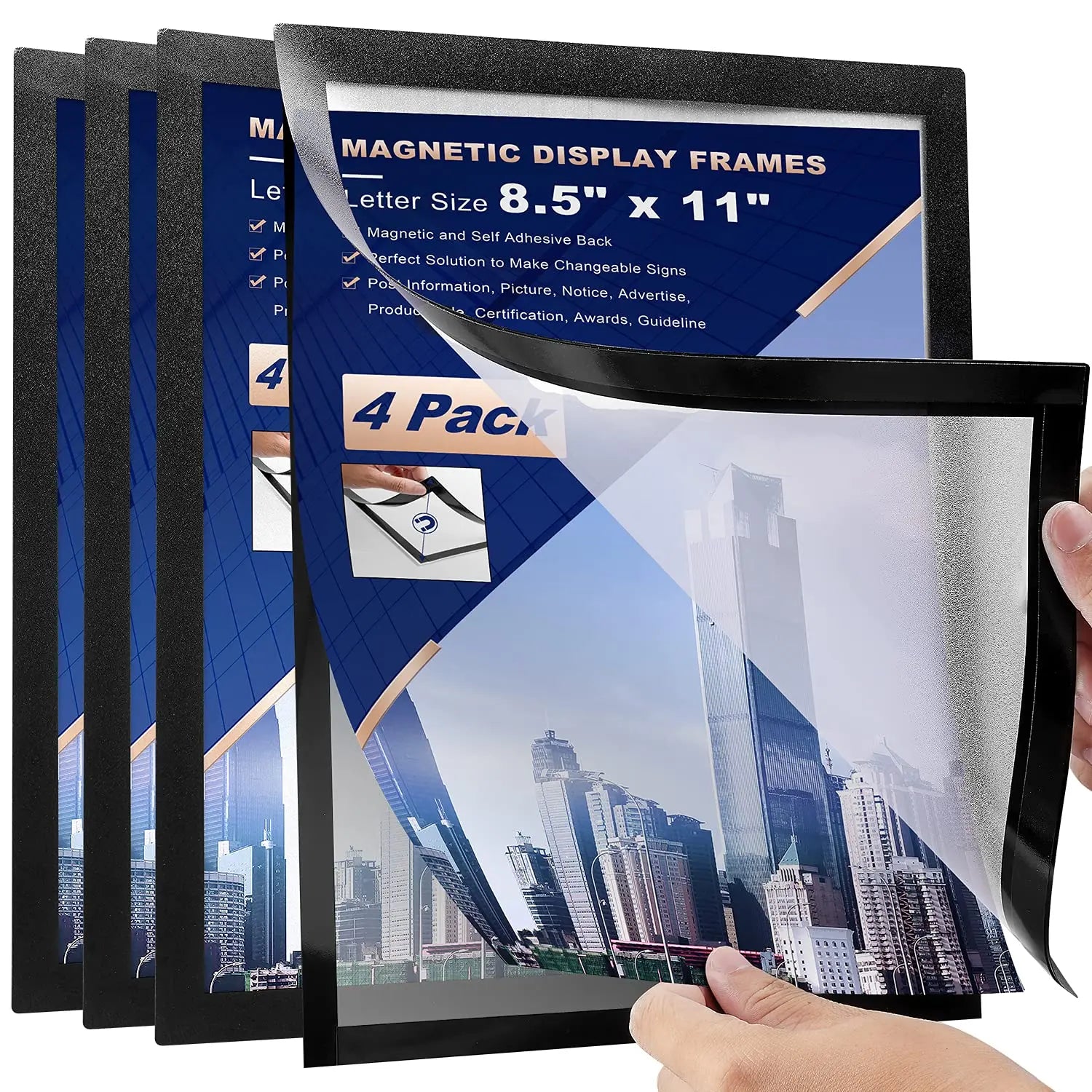 A4 BLACK SINGLE DURABLE DURAFRAME MAGNETIC SIGN HOLDER Custom Magnetic Frame