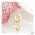 14K Gold and S925 Sterling Silver Ring with Freshwater Pearl Fast Delivery for Wedding Party Anniversary