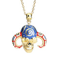 OEM Vintage Choker Statement Necklace for Women Gold Plated 3D Skeleton Pendant Brass Chain Enamel Collares Perfect Gift