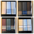 Wholesale 3-Pack Classic Striped Pocket Squares for Men Custom 15.7x15.7 Inch Comfortable Cotton Handkerchiefs in Gift Box